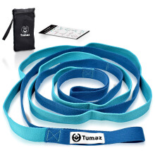Tumaz Stretching Strap - 10 lussen en niet-elastische yogaband - De perfecte stretchband voor thuisgebruik voor fysiotherapie, yoga en pilates, flexib