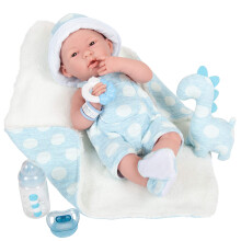 JC Toys La Newborn All-Inyl-Anatomicamente Correto Boy Real 15 """" Doll Baby em acess   rios azuis e deluxe projetados por Berenguer.  Azul - Modelo