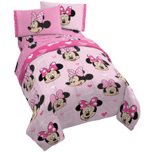 Disney Minnie Mouse Hearts N Love 5-teiliges Bettwsche-Set in voller Gre inklusive Wendedecke und Bettlaken-Set superweiche, lichtbestndige M