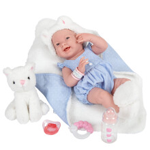 JC Toys La Newborn All-Inyl-Anatomicamente Correto Garota Real 15 """" Doll Baby em acess   rios azuis e deluxe projetados por Berenguer.  Azul/branc
