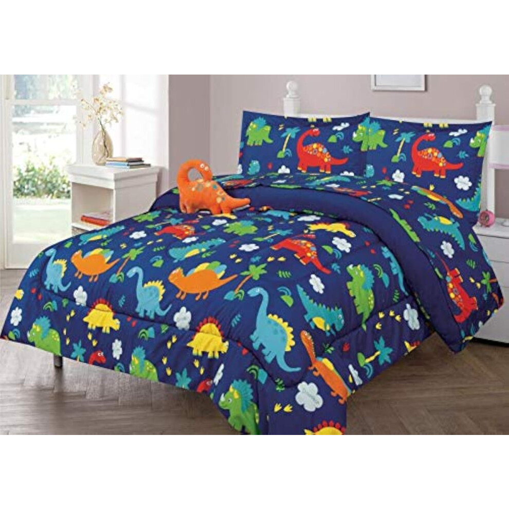 Sapphire Home Parure de lit 3 pi   ces pour enfant Motif dinosaures