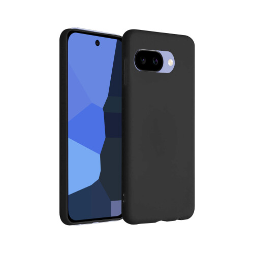 (Black) For Google Pixel 9a Bumper Plain Silicone Gel Phone Case