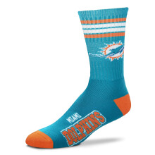 For Bare Feet NFL Youth 4 Stripe Deuce Crew Socken Miami Dolphins Einheitsgr      e