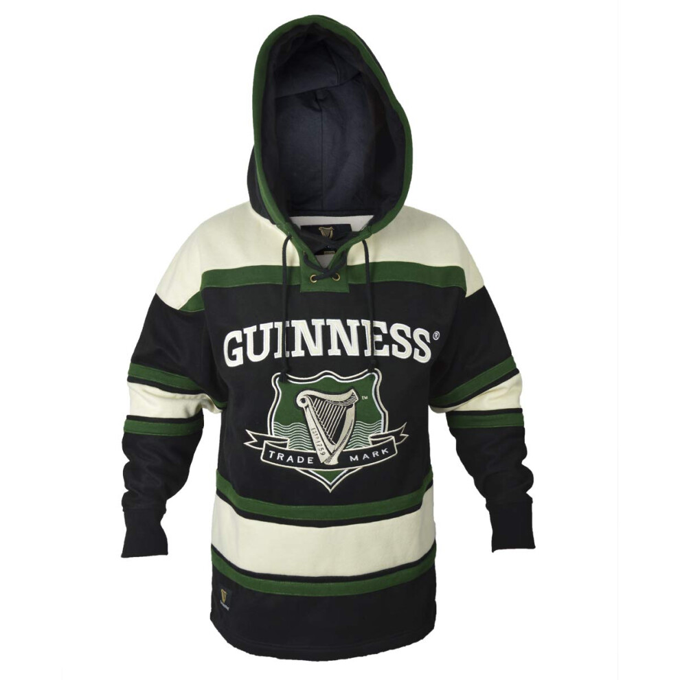Guinness Hooded Ice Hockey Jerseys for Men  Soft-Cotton Irish Hockey Jersey  Perfect Hockey Hoodie for Everyday wear Green