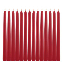 Helly 14 pack tall rda avsmalnande ljus - 10 tum rd droppls oscenterad middagsljus - paraffinvax med bomullsvickor - 8 timmars brnntid.