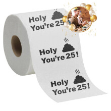 25e verjaardagsdecoraties Toiletpapier voor mannen en vrouwen - Grappig ontwerp Nieuwigheid Geweldig hilarisch grappig cadeau - Milieuvriendelijk Ultr
