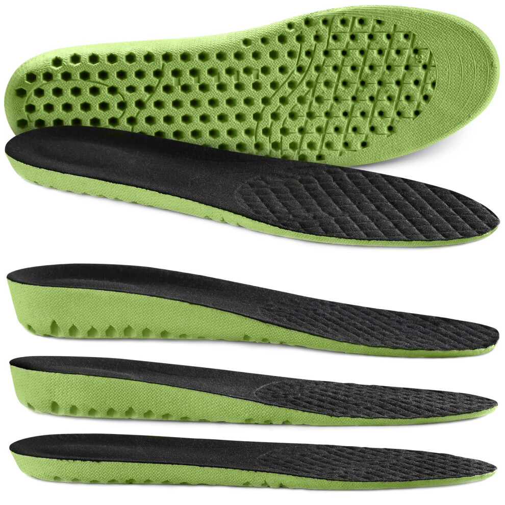 Ailaka 1 Paio Di Solette Elastiche Ammortizzanti Per Scarpe Sportive, Morbide E Traspiranti A Nido D'ape, Per Uomini E Donne, Verde, Altezza Tacco: 1,5 Cm, 3-7-image