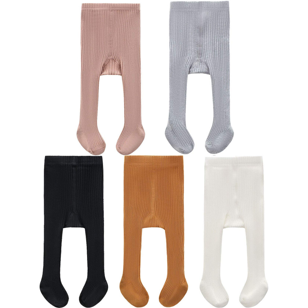 Cecorc Babypanty's - Dikke Leggings Voor Peutermeisjes - Kabelgebreide Katoenen Kousen 3-4 Jaar 5-Pack Zwart?????????-image