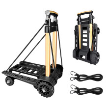 Zusammenklappbarer Handwagen, tragbarer Rollwagen, kompakter Mehrzweck-Gep   ckwagen mit 70 kg/155 lbs, robusten 4 R   dern, solide Konstruktion, ver