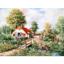 Luca-S Cross Stitch Kit Village Landscape 46x35cm Diy