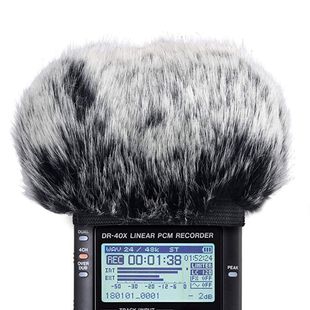 Microphone Windscreen For Tascam DR-40X DR40X Mic Recorders Furry Tascam Windscreen Cover by SUNMON