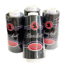 4 groe Kegel (je 3000 Yards), Text 27, Polyester, zum Nhen, Quilten, Serger, Maxi-Lock, Allzweckgarn, wei oder schwarz (schwarz)
