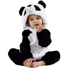 QIAONIUNIU Disfraces de Halloween para beb   s panda, traje para ni   os peque   os, mameluco de cosplay para beb   s de 6 a 12 meses