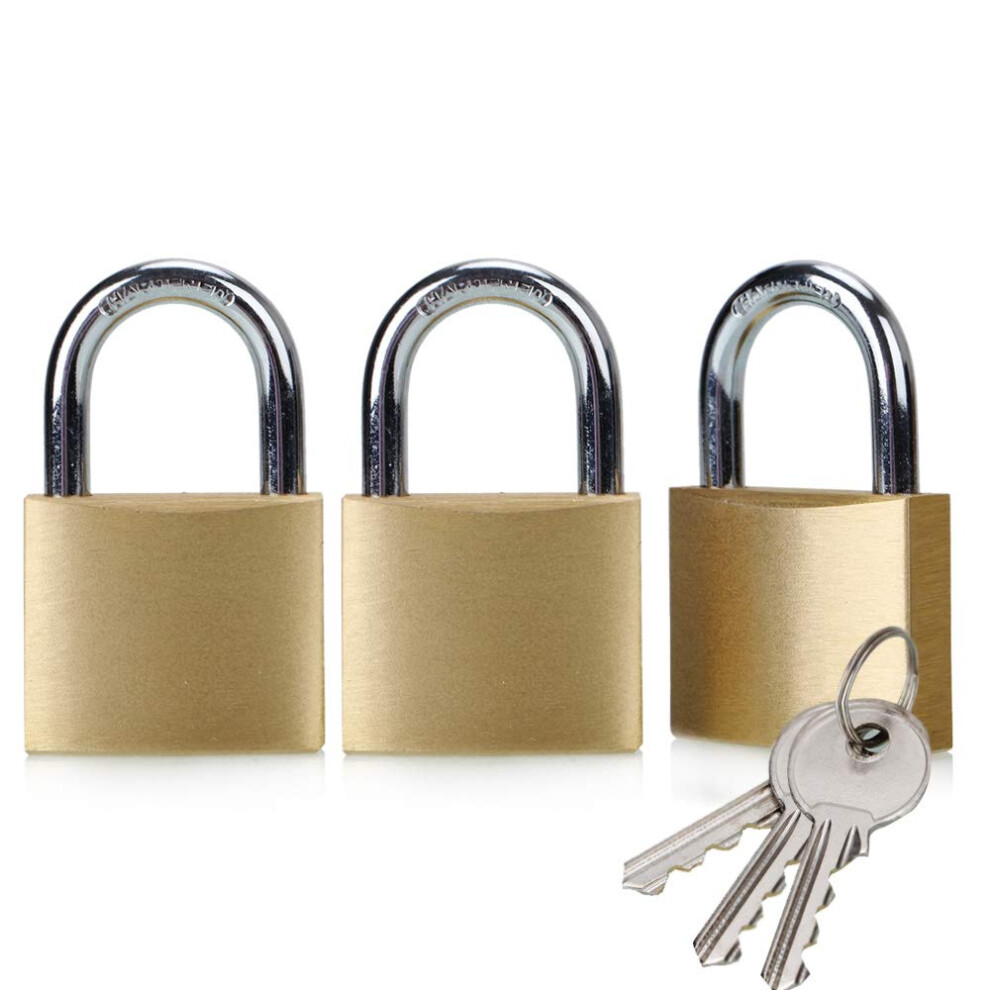 Abrafox Solid Brass Same Keyed Padlock Keyed Alike Locks-40Mm-3Pack 190835423461