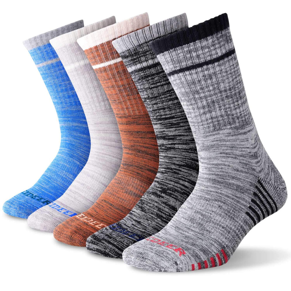Chaussettes de randonn   e pour homme FEIDEER, lot de 5 paires de chaussettes de loisirs en plein air, absorbant l'humidit   , 5MSL18105-L