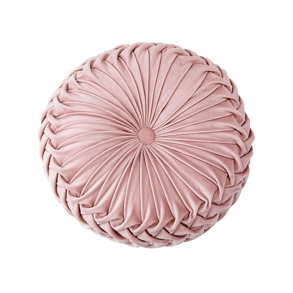 Coussin d   coratif rond en velours 3D motif citrouille pour canap   , lit, chaise, sol, 15 x 15 cm, rose