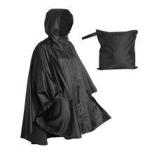 Heavy Duty Rain Poncho for Backpacking Waterproof Lightweight for Adults Military Emergency Camping Men Women Adult-Black