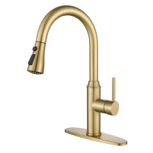 Gold Kitchen Faucet with Sprayer Single Handle Kitchen Sink Faucet with Pull Out Sprayer Champagne Bronze Arofa