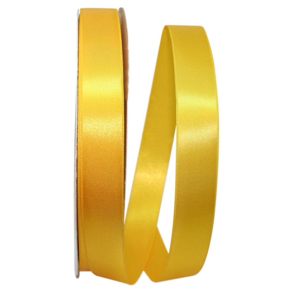 Reliant Ribbon Yellow 5000-079-05C Double Face Satin Allure Dfs Ribbon 7/8 Inch X 100 Yards
