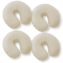 Saloniture 4-Pack Housses de Crâne en Microfibre - Ultra Doux pour Table de Massage - Naturel