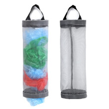 TOGETRUE Plastic Bag Holder Mesh Grocery Bag Holder Hanging Storage Bag Dispenser (Grey 2 Packs)