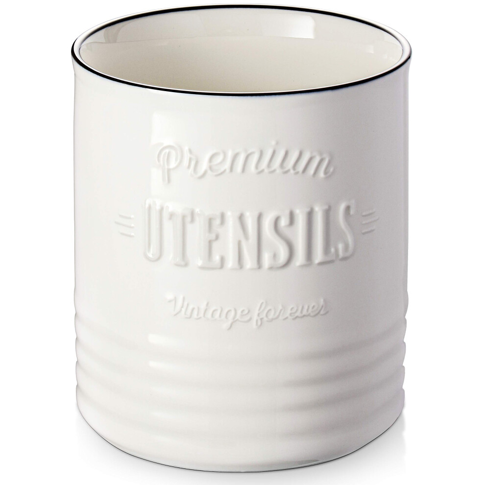 DOWAN 7.2 Extra Large Kitchen Utensil Holder - Farmhouse Utensil Holder for Countertop - Ceramic Utensil Crock with Protection Cork Mat - Kitchen Deco-image-OPC-PFT6B5T-NEW