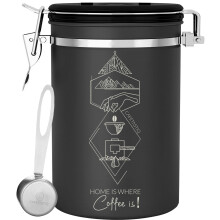 Fasole mari de 38oz de 38oz / 35oz terenuri de cafea - recipient de depozitare a cafelei TEA TEA FLINE SIRETight O?el inox