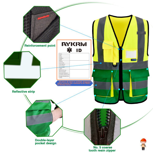 Chaleco de construccin A-SAFETY amarillo verde 2