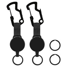 2 pack Retractable Chain de chane de cles Rouble du support de badge lourds avec une courroie de courroise multitool et un anneau de cle pour po