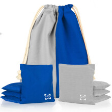 Play Platoon Professional Cornhole Bags - Set van 8 gereglementeerde all-weather dubbelzijdige zitzakken voor Pro Corn Hole Game - 4 blauw en 4 grijs