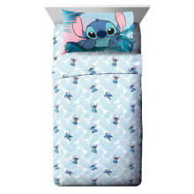 Jay Franco Disney Lilo & Stitch Floral Fun Twin-Bettlaken-Set 3-teiliges Set, superweiche und gemutliche Kinderbettwasche farbechte Mikrofase