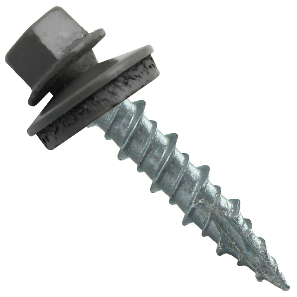 Metal Roofing Screws: 250 10 X 1 Charcoal Hex Head Sheet Metal Roof Screw. Self Starting Metal To Wood Siding Screws. Epdm Washer. Colored Head 840129201366