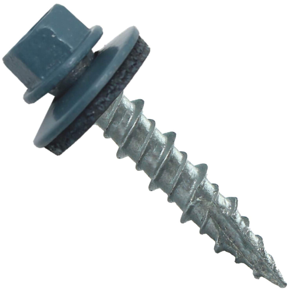 Metal Roofing Screws: 250 10 X 1 Slate Blue Hex Head Sheet Metal Roof Screw. Self Starting Metal To Wood Siding Screws. Epdm Washer. Colored Head 840129201892
