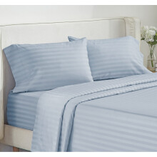 California Design Den - Finest Luxe Bed Sheets Twin XL Soft 100% Cotton Cooling Sheets Deep Pockets Elastic 500 Thread Count 3-Pc Set Best Damask Stri