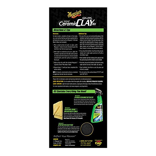 Meguiar's G200200 Hybrid Ceramic Quik Clay Kit 2