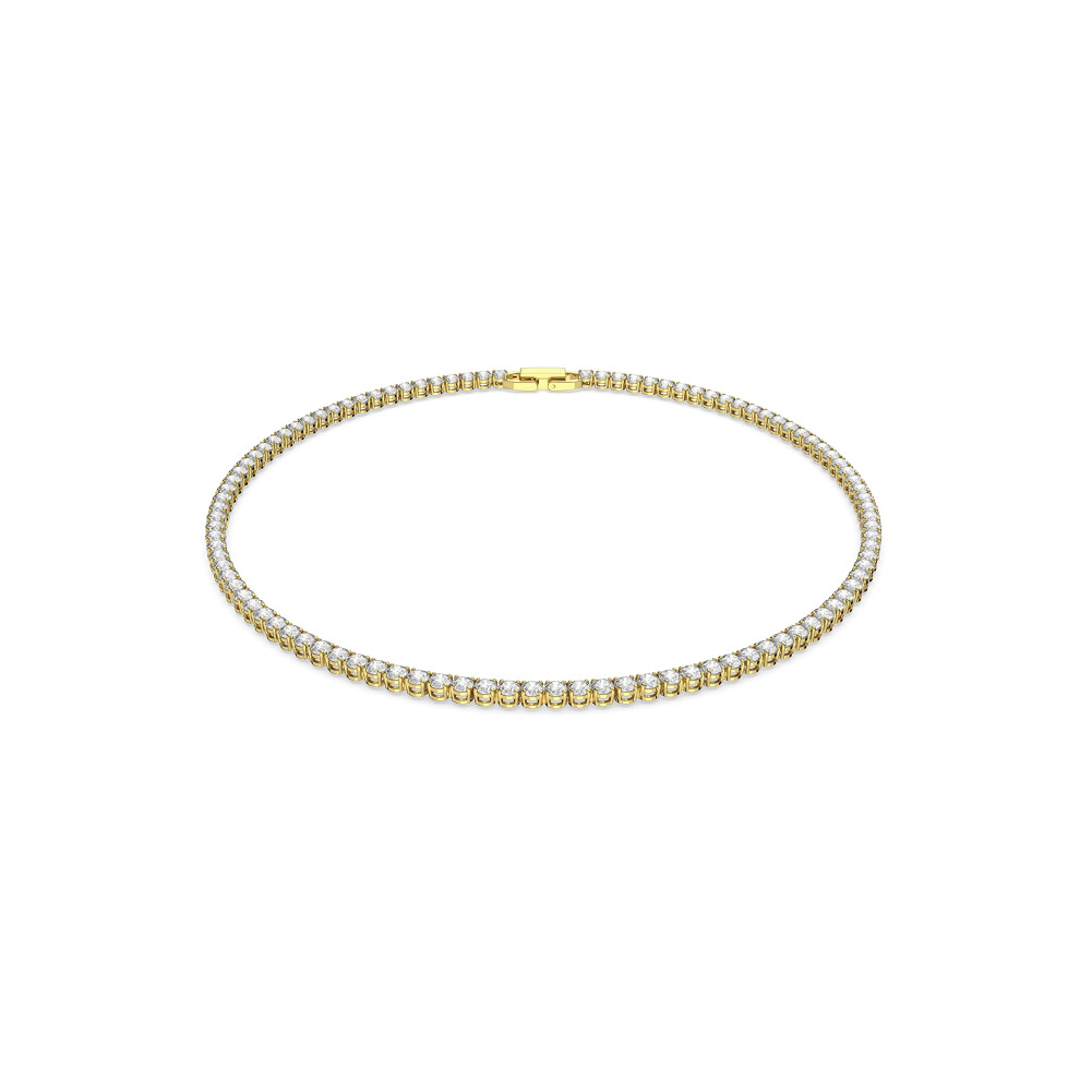 Swarovski Tennis Deluxe All-Around Tennis -Necklace with clear Swarovski crystals on a gold-Tone Plated Setting with Included Extender