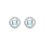 Swarovski Swarovski Angelic Square Γυναικείες Σκουλαρίκια, με Κρύσταλλα Aqua και Λευκά, Ρόδιο 1