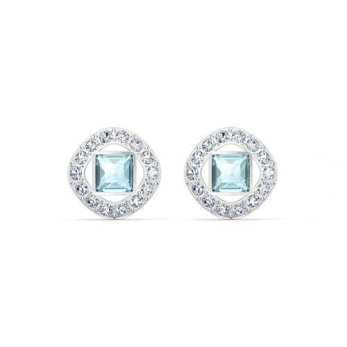 Swarovski Swarovski Angelic Square Γυναικείες Σκουλαρίκια, με Κρύσταλλα Aqua και Λευκά, Ρόδιο