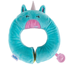 Trunki Kids Travel Neck Pillow and chin Rest Support Sleepy Heads in The car Seat Plane Bike or Pram Yondi Small UNA Unicorn Turquoise