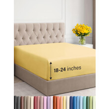 CGK Unlimited Extra tiefes Twin-XL-Spannbettlaken  nur Hotel-Luxus-Einzelbettlaken  passt problemlos auf 18-Zoll- bis 24-Zoll-Matratzen  weiches,