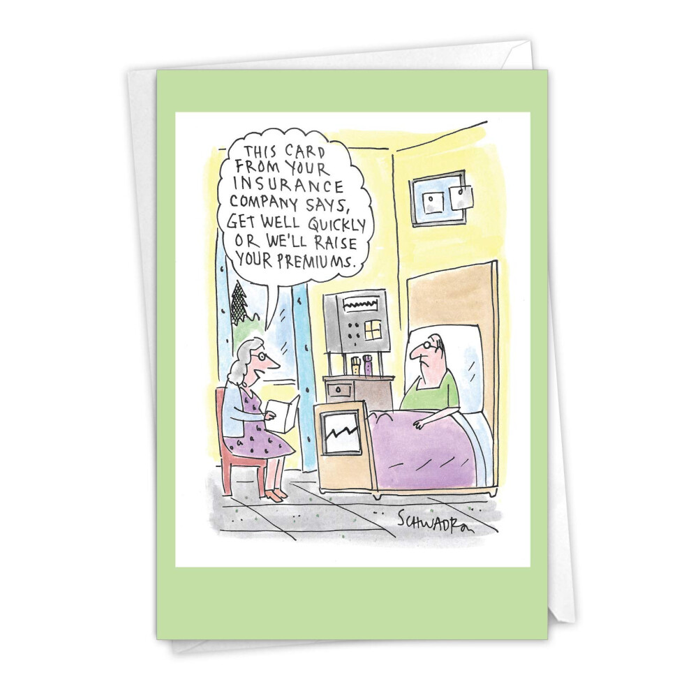 Nobleworks - Grappige Beterschapskaart Met Envelop - Cartoon Humoristische Beterschapsgroet - Verzekeringskaart C3299GWG-image