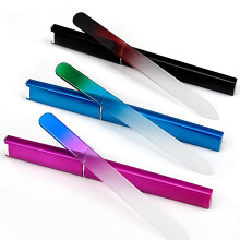 EAONE 3 Pack Crystal Nail File Double-Sided Etched Fingernail Glass Nail Files for Natural Nails Professional Foot Nail Care Tool with Case Stocking