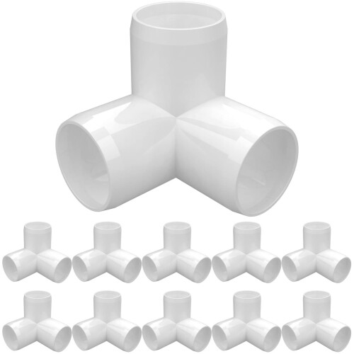 letsFix 3 Way PVc Fittings 12 Inch 10-Pack Furniture grade PVc Pipe ...