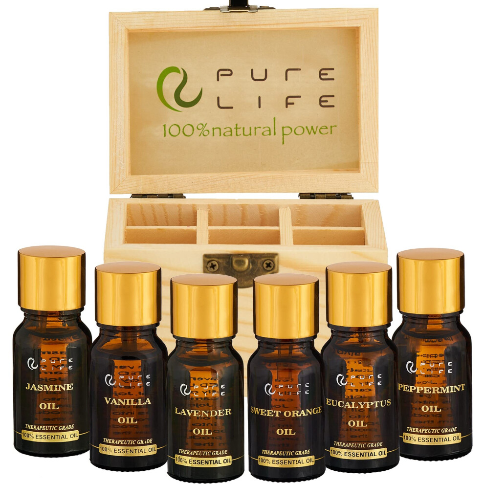 Pure Life Top Essential Oil Set for Diffuser Aromatherapy  100% Organic Fragrance Oils for Humidifier at Home & Car  Fresh Grade Scents: Lavender  Pep
