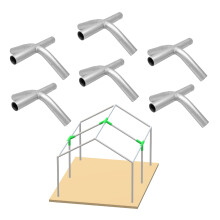 Raccords d'auvent 1-3/8"" pour abri d'auto     haute cr   te, ensemble de 3 et 4 voies pour cadre d'abri, terrasse, abri de jardin, paquet de 6 (galva