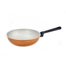 Salutella ZeroColor Unique Nonstick Health Aluminum Wok Pan Diameter 28 cm capacity 4.4 L Copper 11 inch