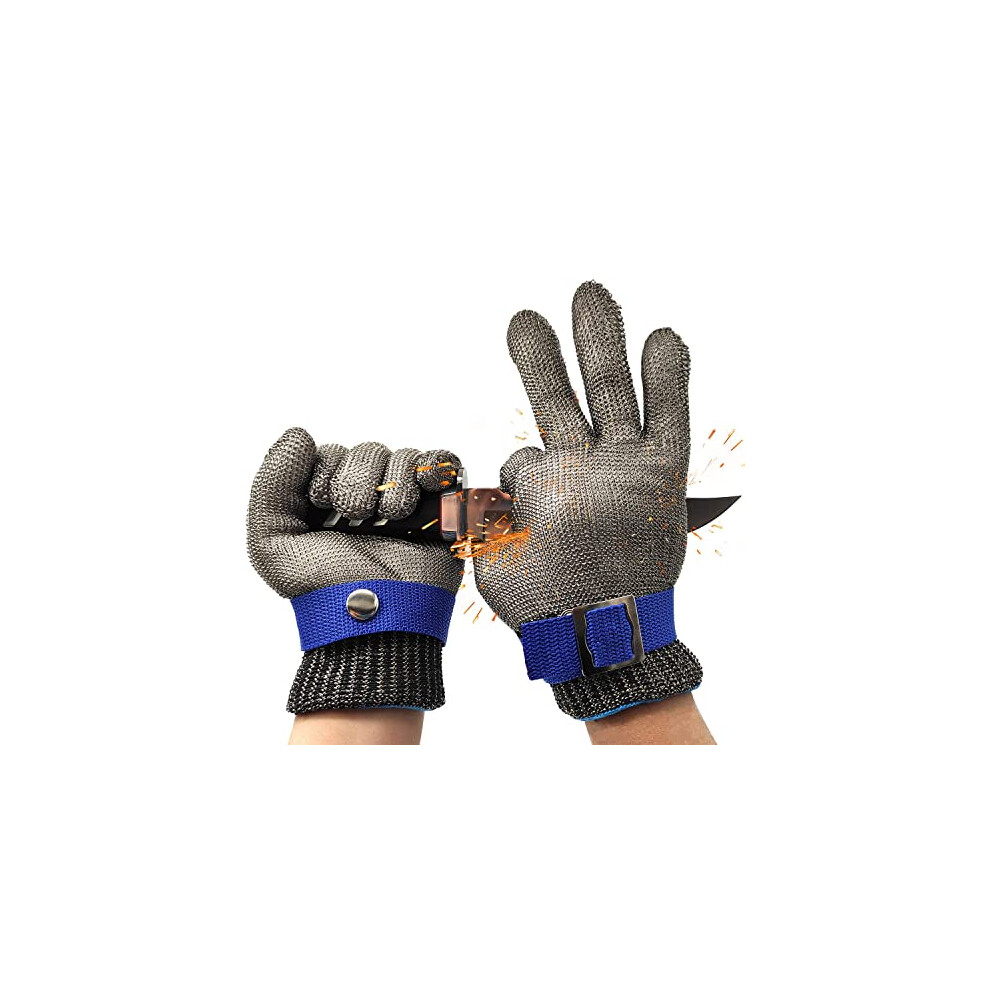 Ts 2.0 Ansi A9 Cut Resistant Glove Stainless Steel Mesh Metal Wire Glove Durable Rustproof Reliable Cutting Glove For Meat Processing, Food Cutting (L 778601616844