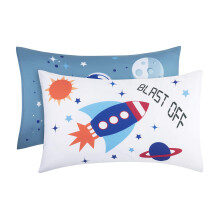 Everyday Kids 2-Pack standardst?rrelse pudebetr?k passer til puder 20 x 26 -100 % bl?d ?ndbar mikrofiber - perfekt til sm?b?rn Lille dreng tvilli