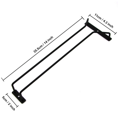 RedDreamer 14-Inch Μαύρο Ράφι Ποτηριών Κρασιού, Κρεμαστός Κάτοχος Ποτηριών 1