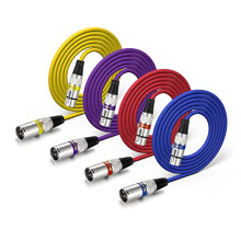 EBXYA XLR-kabel 6 ft kort 4 farvepakker - mikrofonkabel med XLR han- til hun-patchkabel